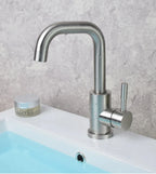 Torneira Misturador Monocomando Aco Inox 304 Acabamento Escovado para Banheiro Leva