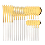 Conjunto de Talheres Lavanda Gold – 24 Peças com Toque Pastel