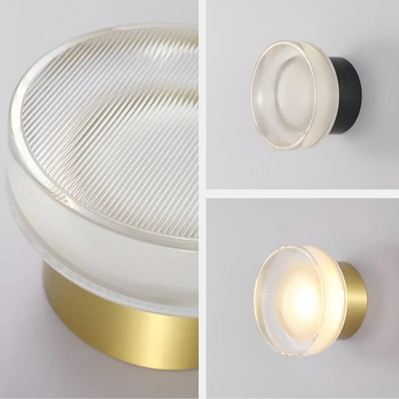 Arandela de Parede LED Redonda Metal e Vidro Organico Bivolt Solenne