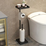 Porta Papel Higiênico de Chão Moderno Metal Preto Miabeli