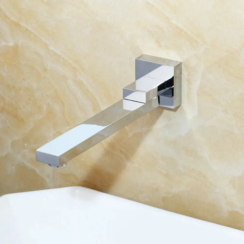 Torneira de Parede com Misturador para Banheiro Agua Quente e Fria 21,5cm Valvula Ceramica Bico Giratório 360 Visen