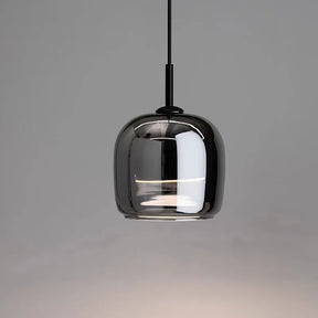 Luminária Nórdica Pendente de Vidro Fumê Luxo