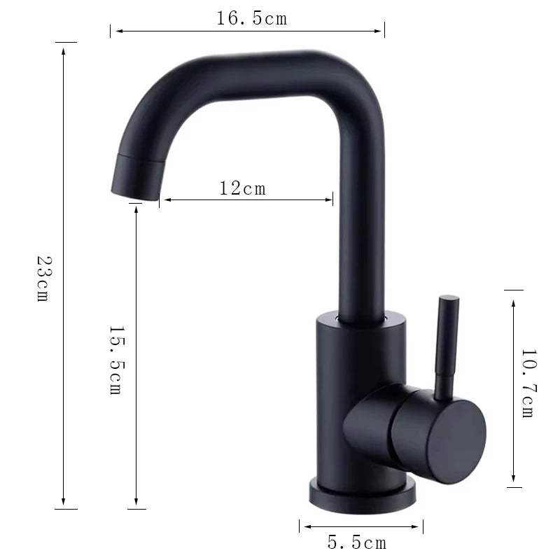 Torneira Misturador Monocomando Aco Inox 304 Acabamento Escovado para Banheiro Leva