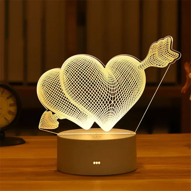 Luminária Sentimento Infinito – Decoração 3D em Acrílico Iluminado