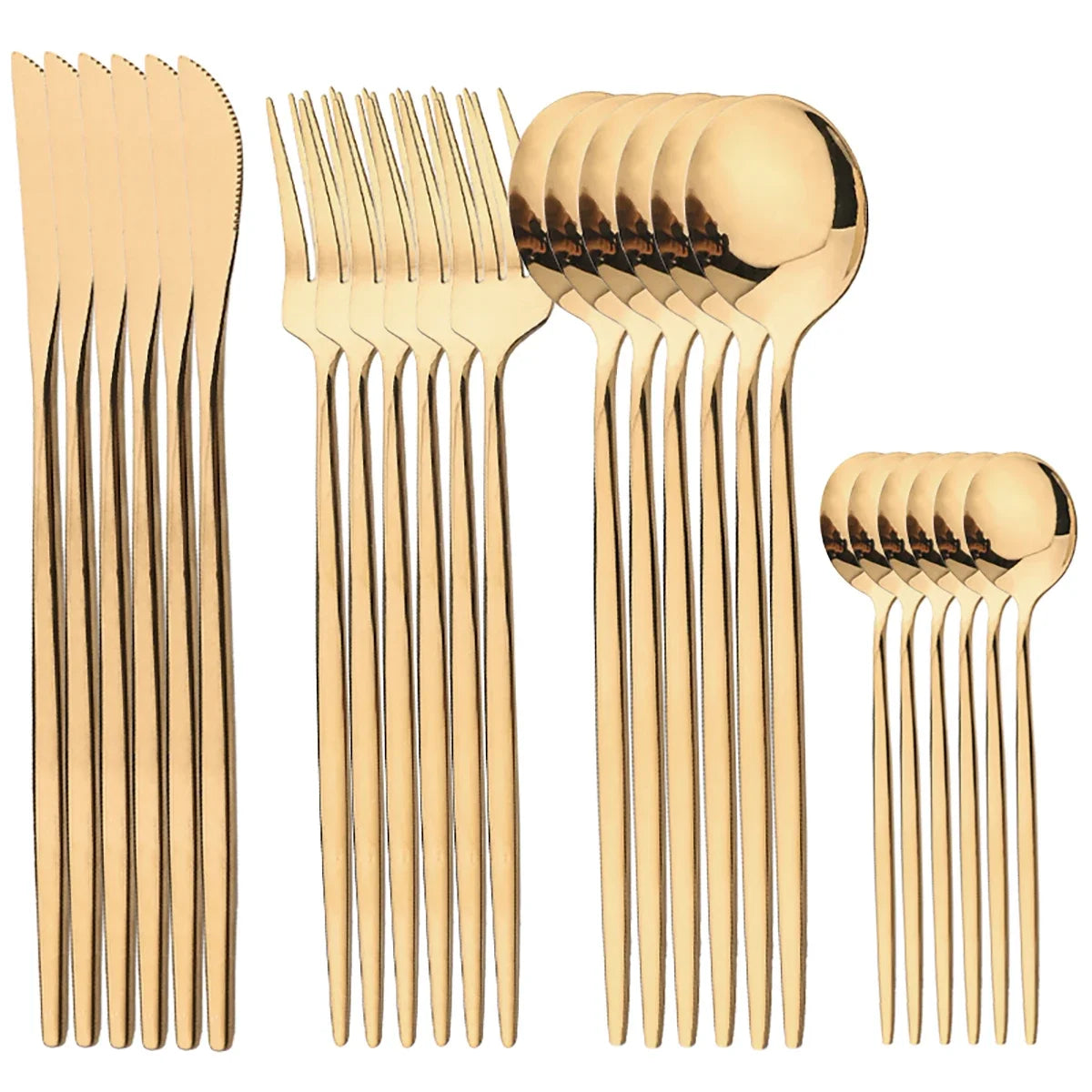 Conjunto de Talheres RoyalGold Supreme – 24 Peças com Estojo de Luxo