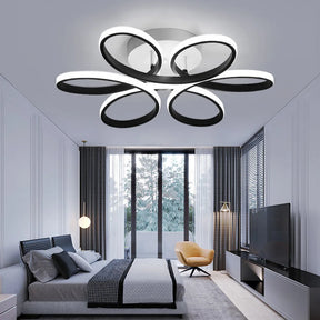 Lustre de Teto LED Moderno Flor 6 Pétalas Dimerizável