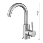 Torneira Misturador Monocomando Aco Inox 304 Acabamento Escovado para Banheiro Leva