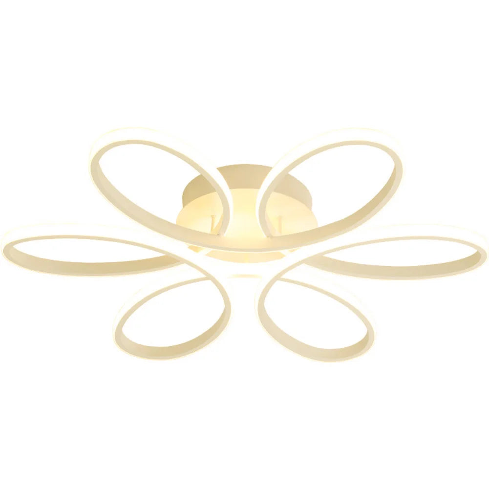 Lustre de Teto LED Flor 6 Petalas 3 Tons Dimerizavel para Sala e Quarto Petale