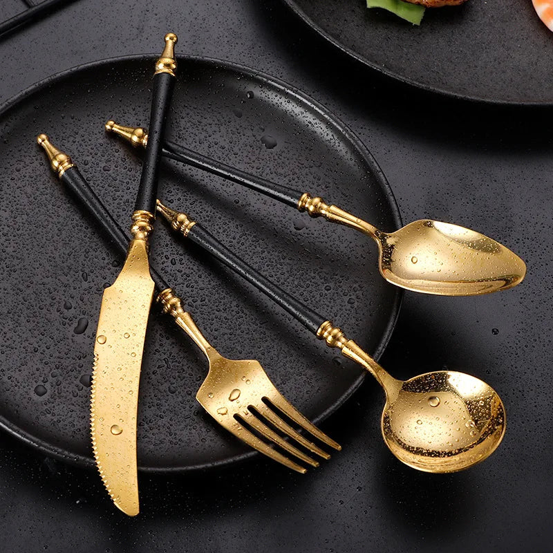 Conjunto de Talheres de Luxo Inox Vintage