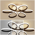 Lustre de Teto LED Flor 6 Petalas 3 Tons Dimerizavel para Sala e Quarto Petale