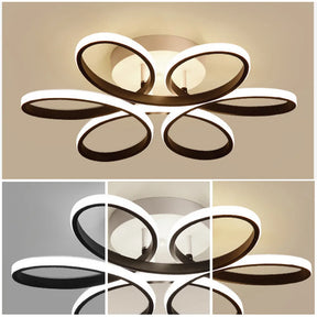 Lustre de Teto LED Moderno Flor 6 Pétalas Dimerizável