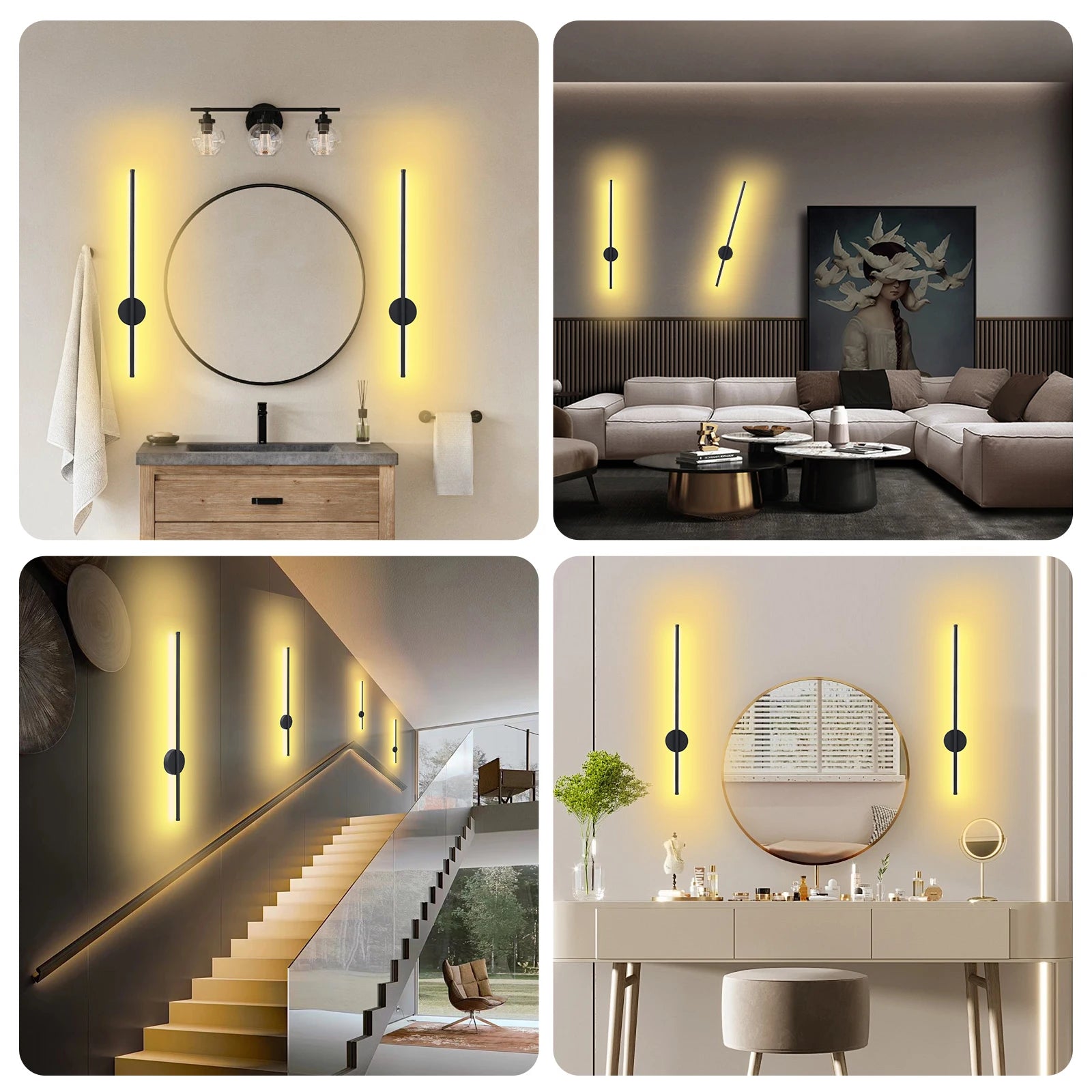 Arandela LED Moderna Minimalista Sem Fio com Controle Remoto