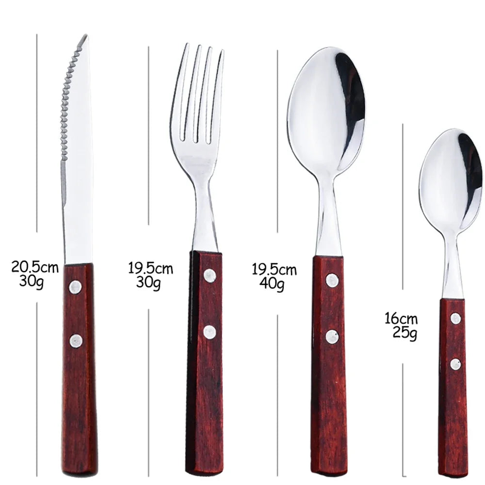 Kit Talheres Churrasco Inox 24pcs Miabeli
