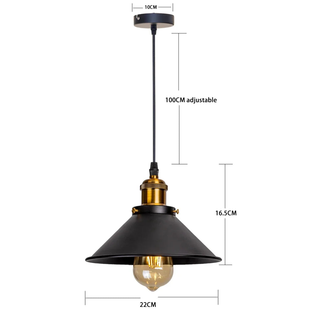 Luminaria Pendente Industrial Retro em Ferro com Pintura Eletrostatica Soquete E27 Bivolt Forge
