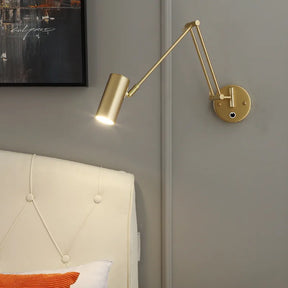 Arandela LED Dourada de Parede Articulada para Escritório
