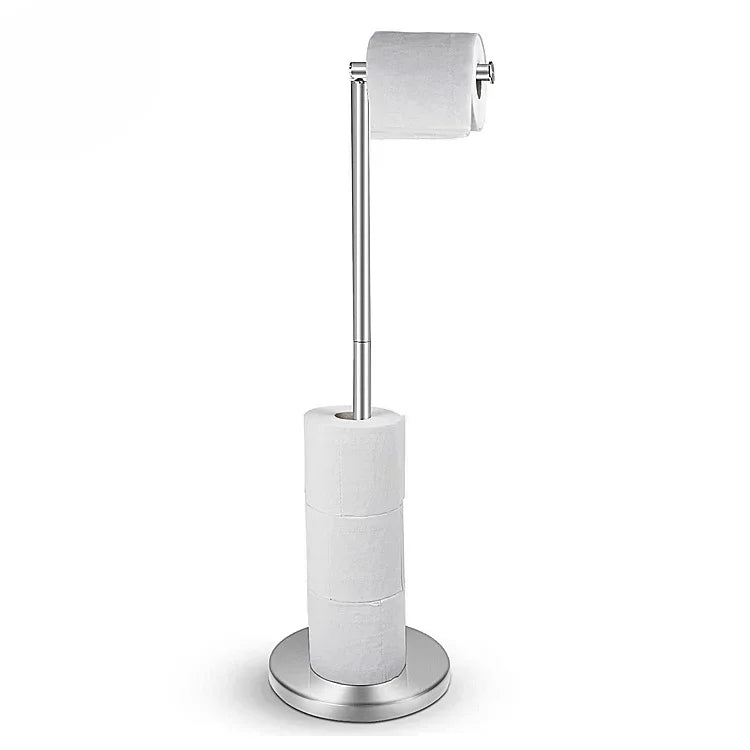 Porta Papel Higienico de Chao em Aco Inox Preto Fosco Design Minimalista Orin Miabeli