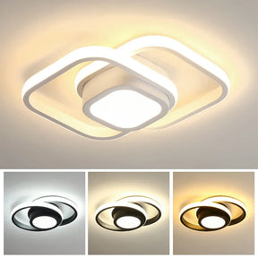 Lustre LED Moderno de Teto 3 Cores Sala Quarto Corredor Plafon Regulável Estilo Nórdico