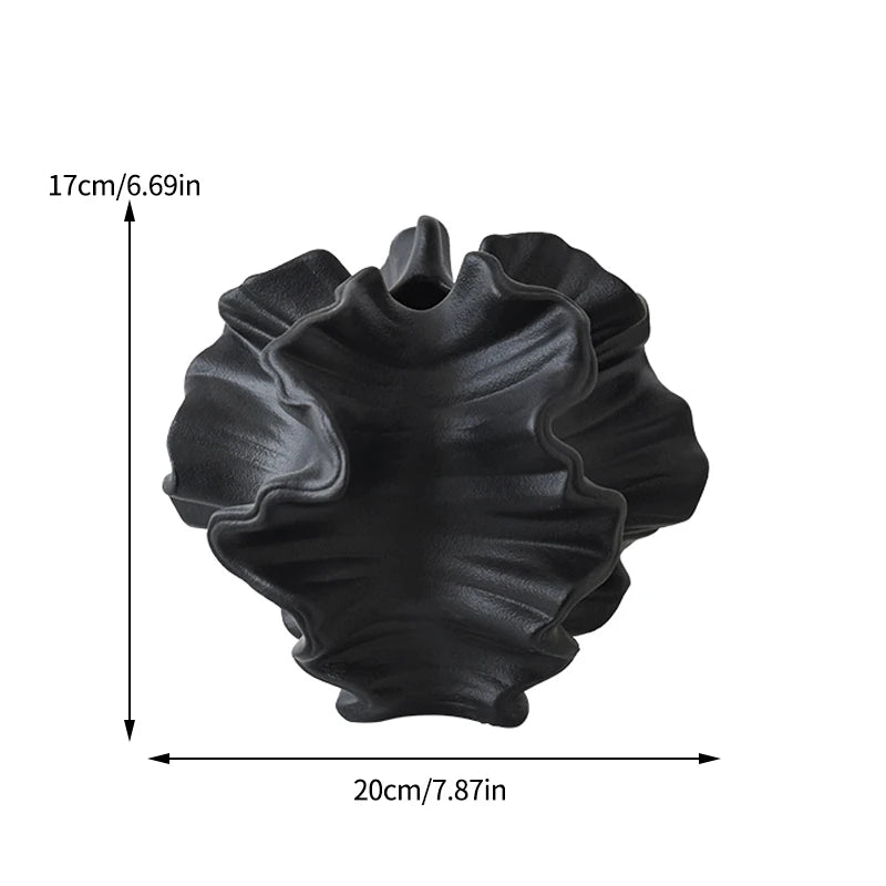 Vaso Decorativo de Ceramica com Acabamento Texturizado Forma Organica 17cm para Mesa Recife