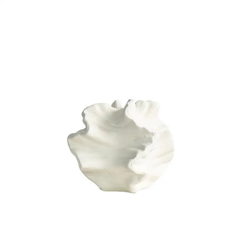 Vaso Decorativo de Ceramica com Acabamento Texturizado Forma Organica 17cm para Mesa Recife