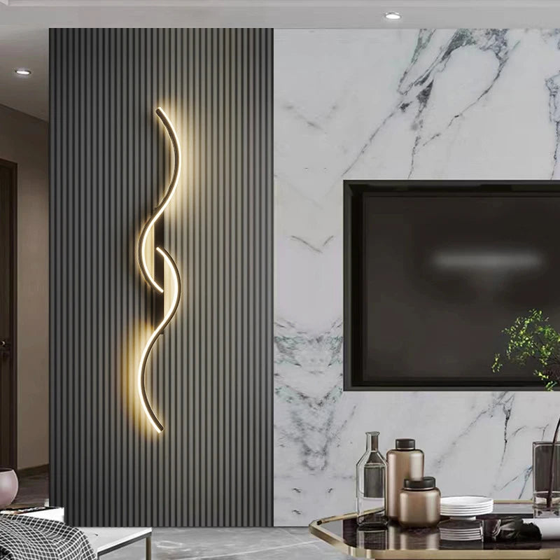 Arandela de Parede LED Efeito Onda em Aluminio com Resina Miabeli