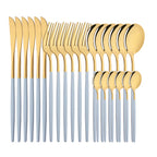 Conjunto de Talheres Lavanda Gold – 24 Peças com Toque Pastel