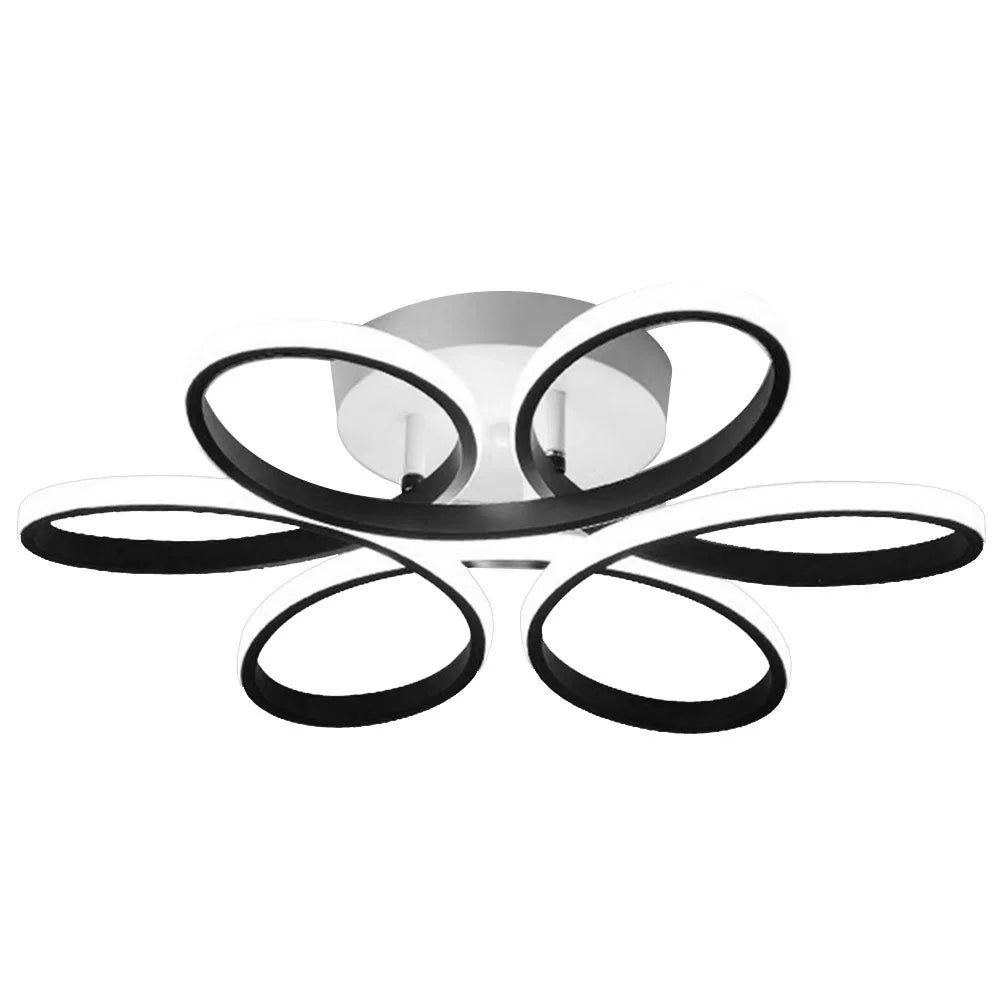Lustre de Teto LED Flor 6 Petalas 3 Tons Dimerizavel para Sala e Quarto Petale