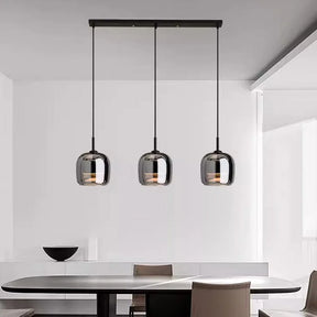 Luminária Nórdica Pendente de Vidro Fumê Luxo