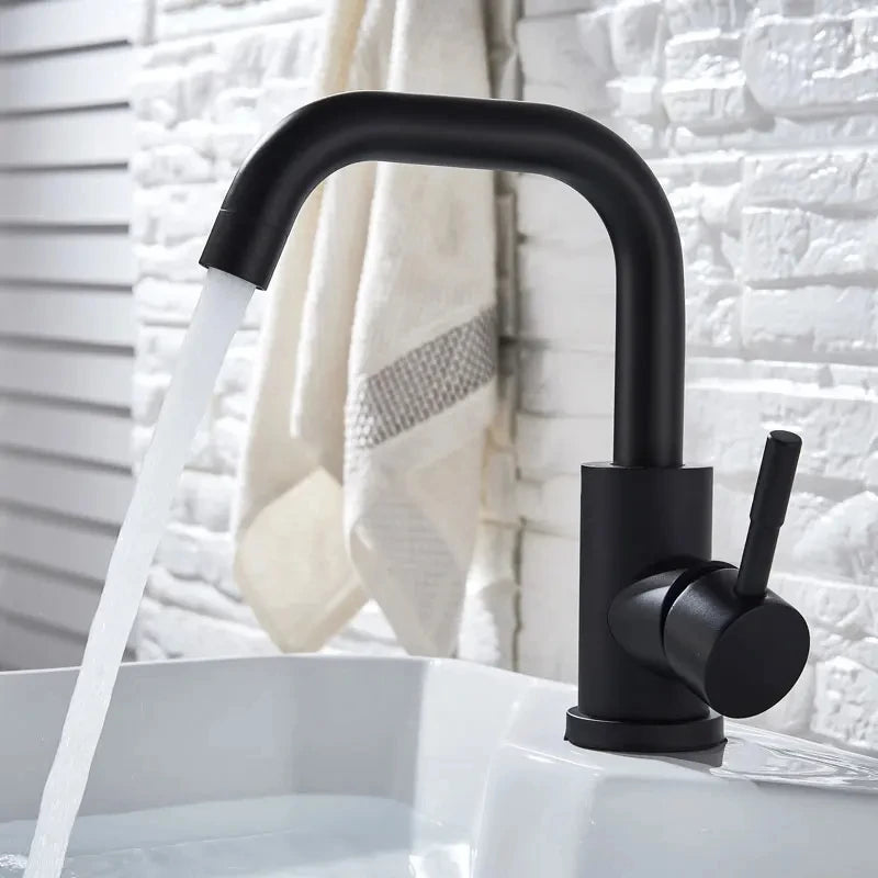 Torneira Misturador Monocomando Aco Inox 304 Acabamento Escovado para Banheiro Leva
