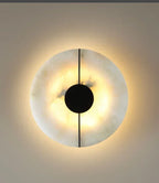 Arandela de Parede Redonda Alabastro Espanhol LED Branco Quente 20cm Lua Nova