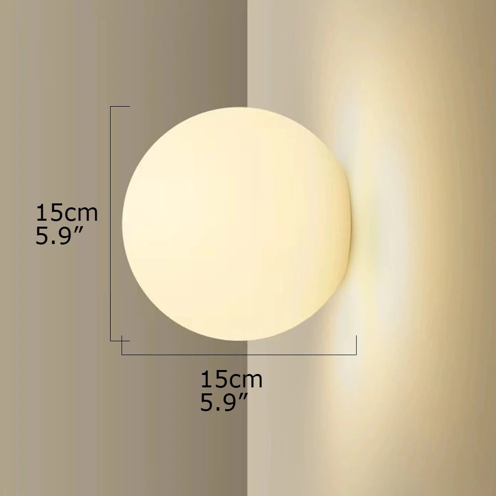 Arandela de Parede Bola em Vidro Soprado com Luz Quente ou Fria Bivolt Orb