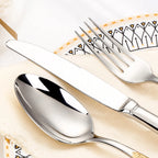 Conjunto Versailles 24pcs – Talheres de Aço Inox Prateado com Detalhes Clássicos