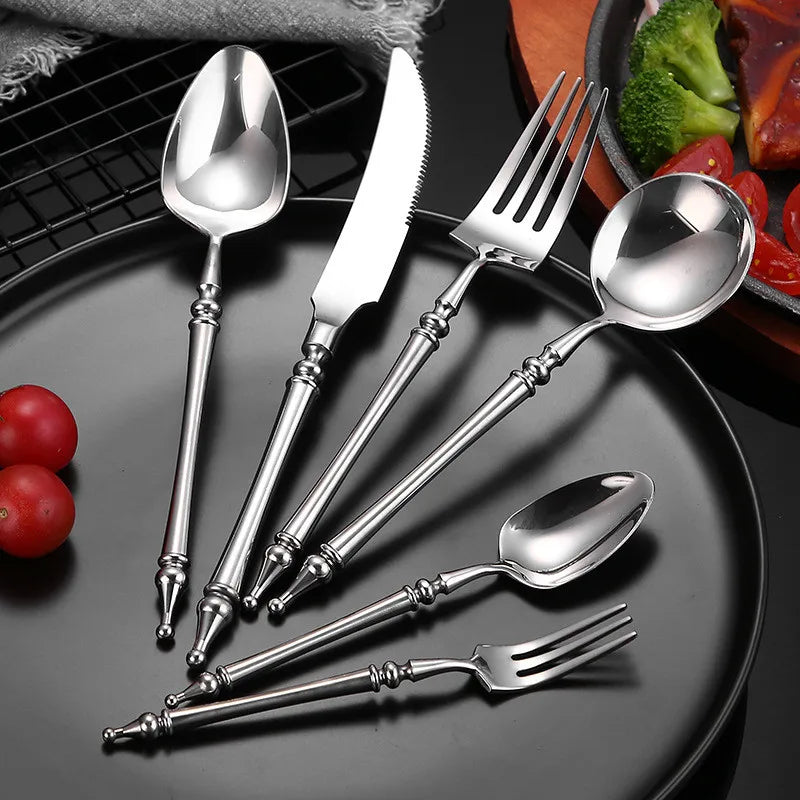 Conjunto de Talheres de Luxo Inox Vintage
