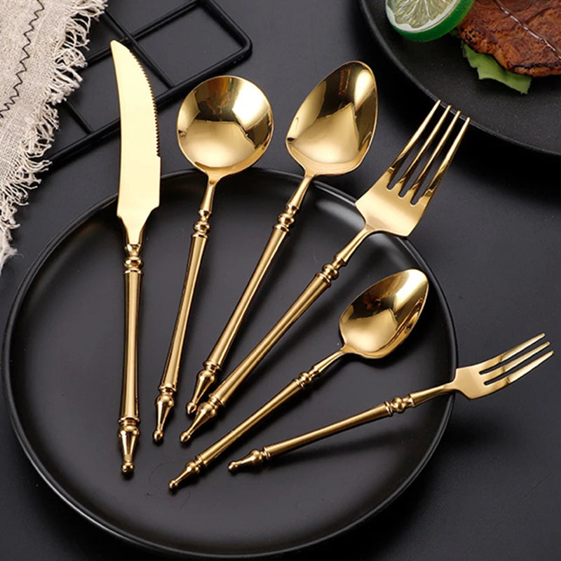 Conjunto de Talheres de Luxo Inox Vintage