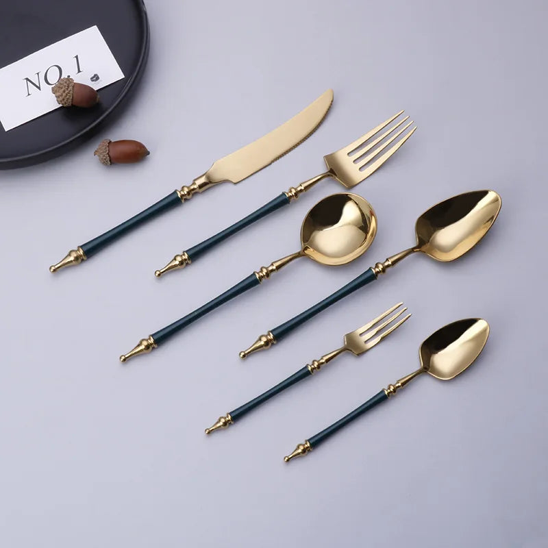 Conjunto de Talheres de Luxo Inox Vintage