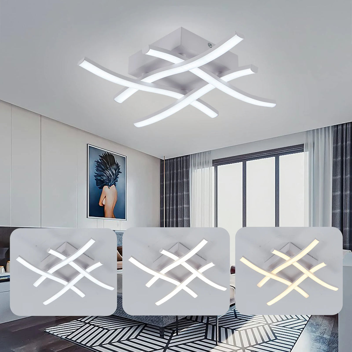 Luminária LED Dimerizável Decorativa Moderna para Sala