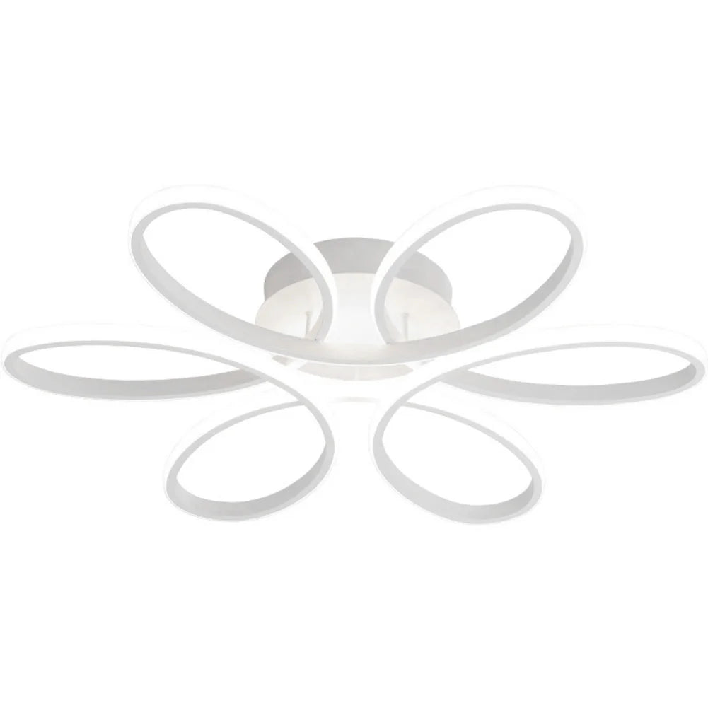 Lustre de Teto LED Flor 6 Petalas 3 Tons Dimerizavel para Sala e Quarto Petale