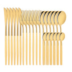 Conjunto de Talheres Lavanda Gold – 24 Peças com Toque Pastel