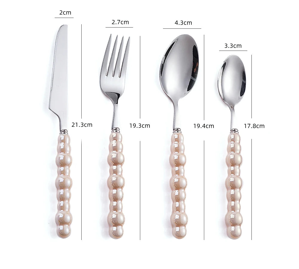 Conjunto de Talheres ColorPearl Delight – Estilo & Elegância em Cada Detalhe