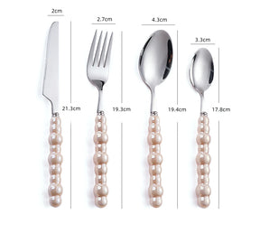 Conjunto de Talheres ColorPearl Delight – Estilo & Elegância em Cada Detalhe