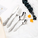 Conjunto Versailles 24pcs – Talheres de Aço Inox Prateado com Detalhes Clássicos