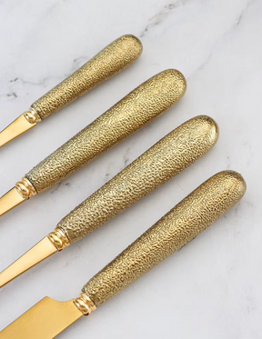 Conjunto de Talheres Dourado Imperial de Luxo com Suporte 24pcs