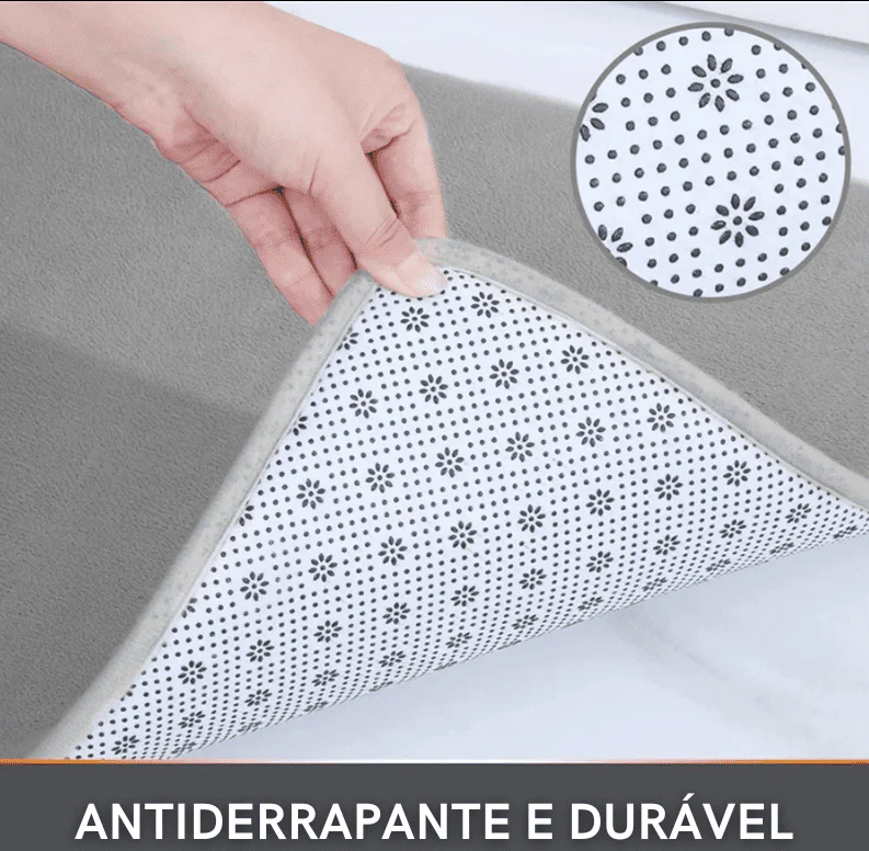 Tapete para Banheiro Antiderrapante Absorvente Veludo Secagem Rapida Serene