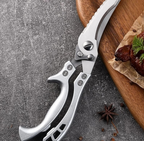 Tesoura de Cozinha Corta Tudo Multiuso Aço Inox Cabo Madeira Miabeli