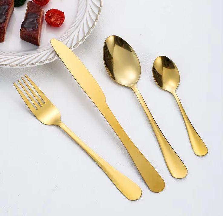 Faqueiro 36 Pecas Aco Inoxidavel com Acabamento Bronze Ergonomico Mesa Posta Classica Douro