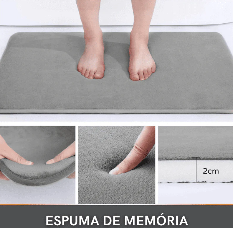 Tapete para Banheiro Antiderrapante Absorvente Veludo Secagem Rapida Serene