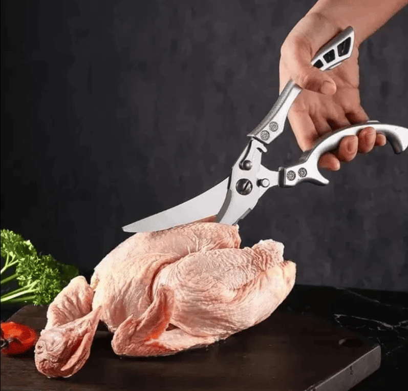 Tesoura de Cozinha Corta Tudo Multiuso Aço Inox Cabo Madeira Miabeli