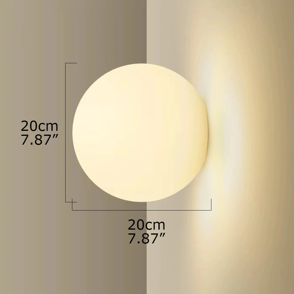 Arandela de Parede Bola em Vidro Soprado com Luz Quente ou Fria Bivolt Orb