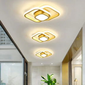 Lustre LED Moderno de Teto 3 Cores Sala Quarto Corredor Plafon Regulável Estilo Nórdico