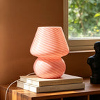 Mushroom-Shaped Glass Table Lamp