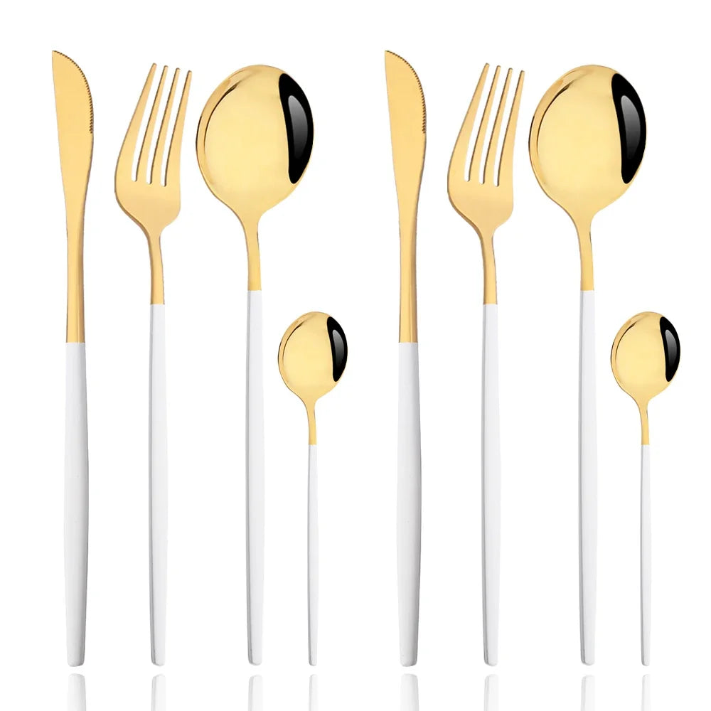 Conjunto de Talheres BlackGold Prime – 24 Peças de Luxo